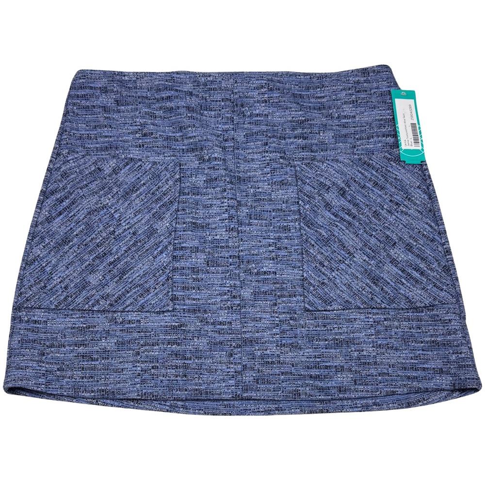 Kaileigh Mini Skirt Womens Textured Pockets Stretch‎ Large Chic Coastal Nautical